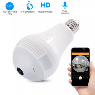 Bulb Light Wireless IP Camera Wi-fi FishEye 960P 360 Degree Mini CCTV VR Camera